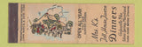 Matchbook Cover - Mrs. K's Toll House Tavern Silver Spring MD Feature