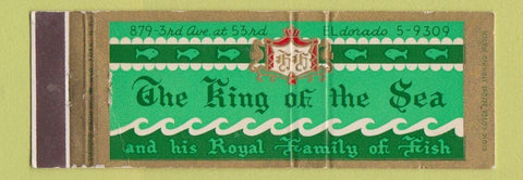 Matchbook Cover - King of the Sea Restaurant New York City  Full Length