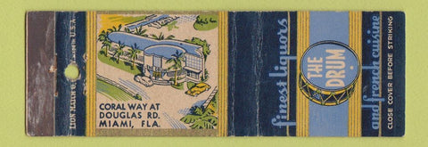 Matchbook Cover - The Drum Miami FL restaurant