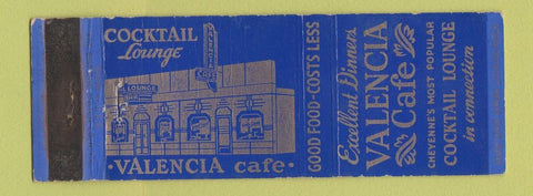 Matchbook Cover - Valencia Cafe Cheyenne WY