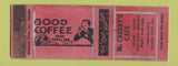 Matchbook Cover - McCreery's Cafe Mason City IL WORN