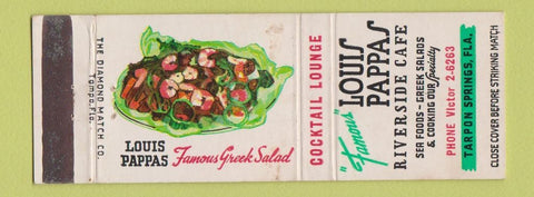 Matchbook Cover - Louis Pappas Riverside Restaurant Tarpon Springs FL