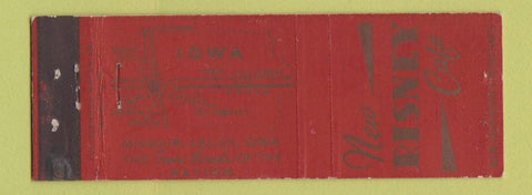 Matchbook Cover - Risney Cafe Missouri Valley IA WEAR
