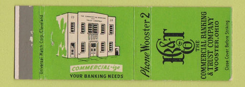 Matchbook Cover - Commercial Banking and Trust Wooster OH