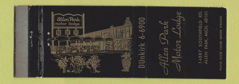 Matchbook Cover - Allen Park Motor Lodge Allen Park MI