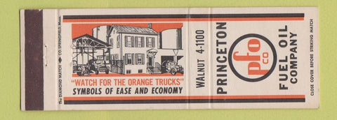 Matchbook Cover - Princeton Fuel Company Carrier Air Conditioning gas