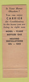 Matchbook Cover - Princeton Fuel Company Carrier Air Conditioning gas