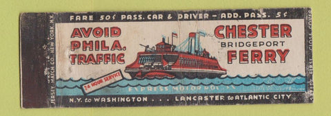 Matchbook Cover - Chester Bridgeport Ferry Full Length
