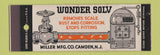 Matchbook Cover - Wonder Solv Camden NJ solvent SAMPLE Full Length