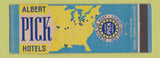 Matchbook Cover - Albert Pick Hotels Full Length