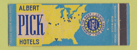 Matchbook Cover - Albert Pick Hotels Full Length