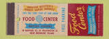 Matchbook Cover - Food Center Boston MA