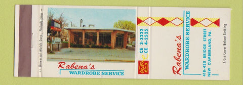 Matchbook Cover - Rabena's Wardrobe Service New Cumberland PA