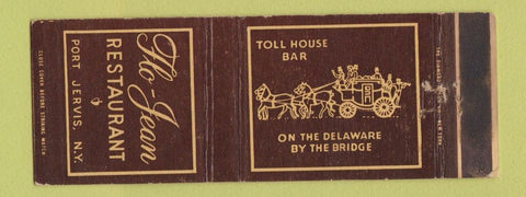 Matchbook Cover - Flo Jean Restaurant Port Jervis NY