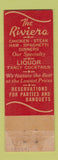 Matchbook Cover - The Riviera Restaurant Cafe Columbus OH