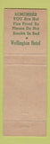 Matchbook Cover - Hotel Wellington Albany NY