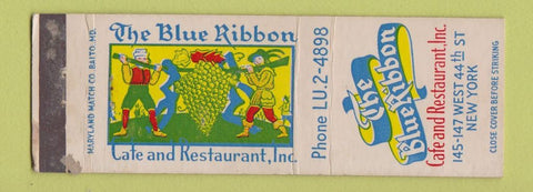 Matchbook Cover - The Blue Ribbon Cafe Restaurant New York City WEAR