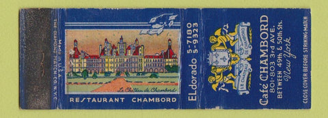 Matchbook Cover - Cafe Chambord New York City WEAR