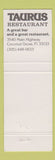 Matchbook Cover - Taurus Restaurant Coconut Grove FL Full Length