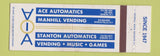 Matchbook Cover - Ace Manhill Stanton Vending Auburn Geneva Seneca Falls NY