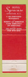 Matchbook Cover - Hotel Syracuse NY Full Length