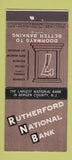 Matchbook Cover - Rutherford National Bank NJ 21 Strike Feature