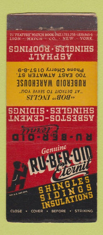 Matchbook Cover - Ruberoid Shingles Roofing  21 Strike Feature