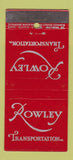 Matchbook Cover - Rowley Transportation Trucking 21 Strike Feature
