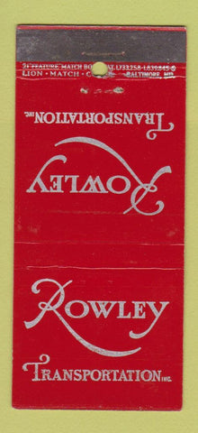 Matchbook Cover - Rowley Transportation Trucking 21 Strike Feature