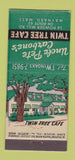 Matchbook Cover Uncle Pete Carbone's Twin Tree Cafe Maynard MA 21 Strike Feature