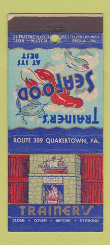 Matchbook Cover - Trainer's Quakertown PA WEAR 21 Strike Feature