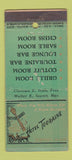 Matchbook Cover - Hotel Touraine Boston MA WORN 21 Strike Feature