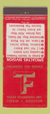 Matchbook Cover - Texas Foundries Lufkin TX Houston WEAR 21 Strike Feature