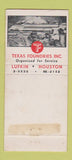 Matchbook Cover - Texas Foundries Lufkin TX Houston WEAR 21 Strike Feature