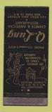 Matchbook Cover - Q Lung Chinese Restaurant New York City 21 Strike Feature
