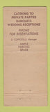 Matchbook Cover - Tavern on the Green Staten Island NY WEAR 21 Strike Feature