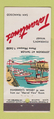 Matchbook Cover - Tarantino's San Francisco CA 21 Strike Feature