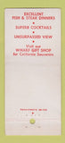 Matchbook Cover - Tarantino's San Francisco CA 21 Strike Feature
