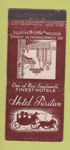 Matchbook Cover - Hotel Puritan Boston MA WEAR 21 Strike Feature