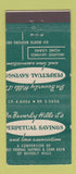 Matchbook Cover - Perpetual Savings Beverly Hills CA MISCUT 21 Strike Feature