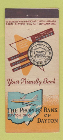Matchbook Cover - Peoples Bank of Dayton OH 21 Strike Feature