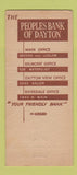 Matchbook Cover - Peoples Bank of Dayton OH 21 Strike Feature