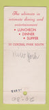 Matchbook Cover - Penthouse Restaurant New York City 21 Strike Feature