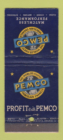 Matchbook Cover - Pemco Porcelain Enamels Baltimore MD 21 Strike Feature