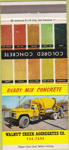 Matchbook Cover - Ready Mix Concrete Walnut Creek CA 30 Strike