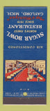Matchbook Cover - Sugar Bowl Restaurant Gaylord MI 21 Strike Feature