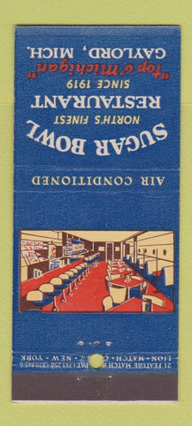 Matchbook Cover - Sugar Bowl Restaurant Gaylord MI 21 Strike Feature