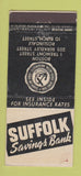 Matchbook Cover - Suffolk Savings Bank Boston MA Roslindale 21 Strike Feature