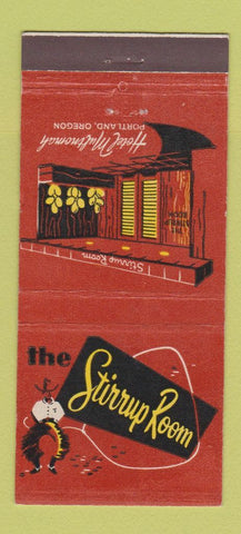 Matchbook Cover - Stirrup Room Hotel Multnomah Portland OR 21 Strike Feature