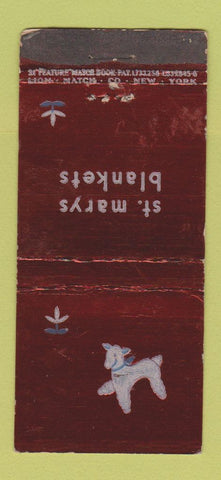 Matchbook Cover - St Marys Blankets WORN 21 Strike Feature